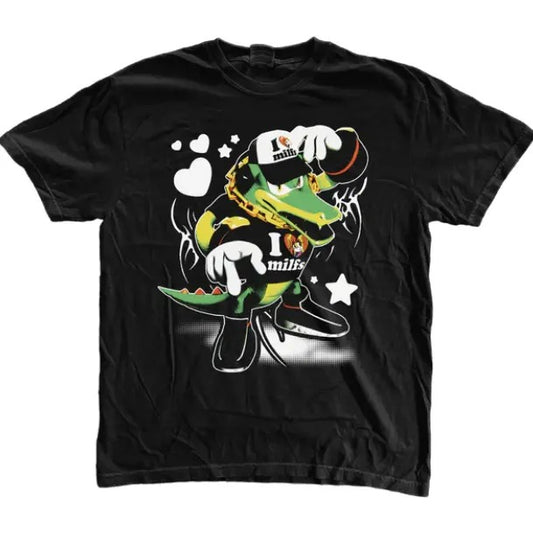 Vector the Crocodile Green Lover T-Shirt, Sonic Adventure Shirt, Unisex Vintage Graphic Tees Gothic Grunge Y2k Emo Scene...