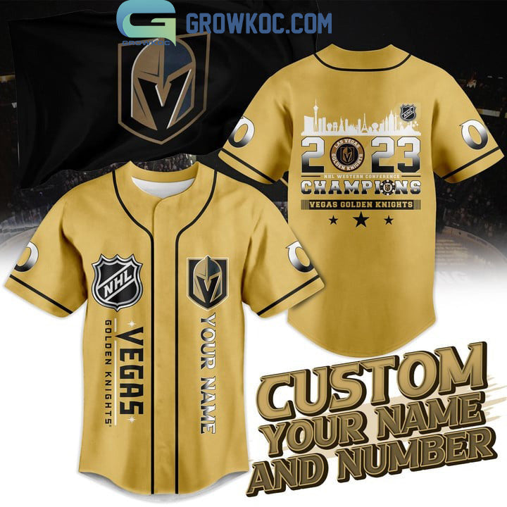 Vegas Golden Knights NHL Western Conference Champions 2023 Gold Baseball Jersey