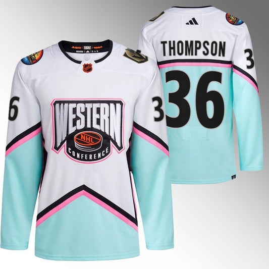 Vegas Golden Knights #36 Logan Thompson White 2023 NHL All-Star Western Conference Authentic Jersey