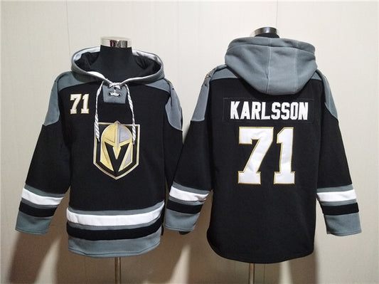 Vegas Golden Knights #71 William Karlsson Black Ageless Must-Have Lace-Up Pullover