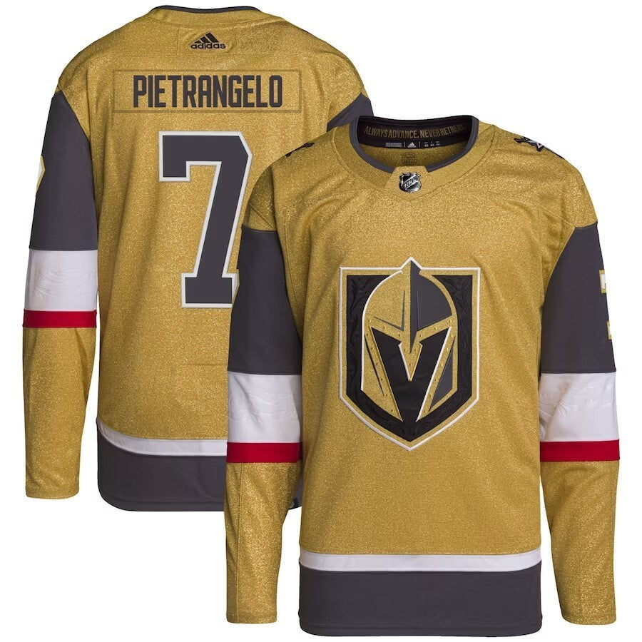 Vegas Golden Knights #7 Alex Pietrangelo Home Primegreen Authentic Pro Player Jersey - Gold