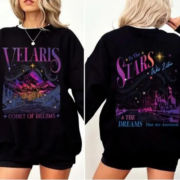 Velaris 2 Side  Shirt, The Night Court Shirt, Bookish Gift, Court of Dreams Shirt, City of Starlight ACOTAR T-Shirt...