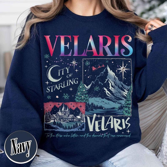 Velaris City Starlight Sweatshirt, Velaris City Shirt, Bookish Gift, Acotar Book Club, Booked for Christmas Acotar,...