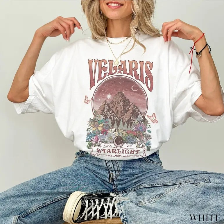 Velaris Retro T-shirt, Velaris City of Starlight, ACOTAR T-shirt, Velaris, Acotar Merch, Bookish Merch, SJM Sweater,...