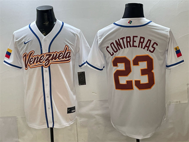 Venezuela Baseball #23 William Contreras White 2026 World Baseball Classic Home