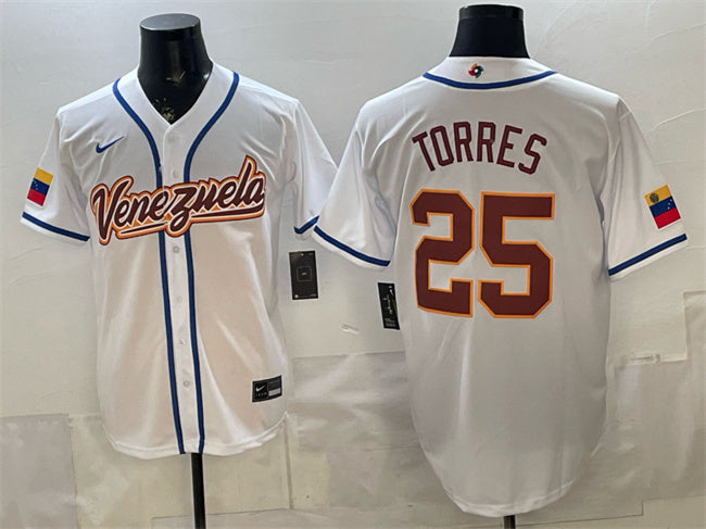 Venezuela Baseball #25 Gleyber Torres White 2026 World Baseball Classic Home Stadium