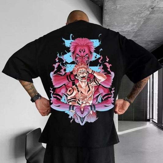 Ver2 Sukuna Neon Graphic - Jujutsu Kaisen T-Shirt, Best Anime Hoodie, Gift For Anime Lovers, Anime Printed Shirt, Gift...