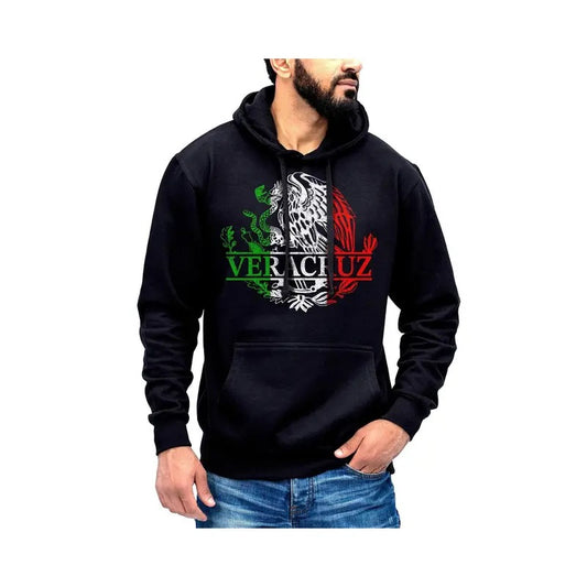 Veracruz Mexico Eagle Emblem Hoodie Sweatshirt Cotton Fabric T-Shirts | WearSparks.com