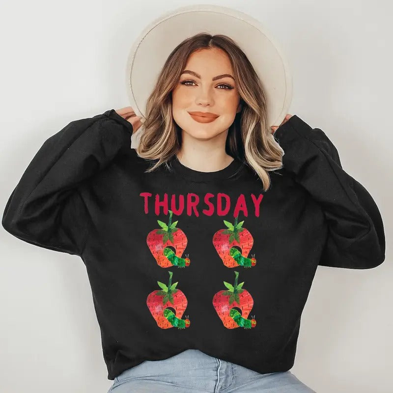 Very Hungry Caterpillar Thursday Fruits Birthday Caterpillar Sweatshirt T-Shirts, Hoodie | WearSparks.com