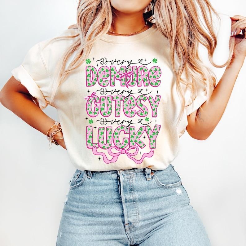 Very Lucky, St Patrick's Day Coquette, Shamrock, Irish Tshirt Hoodie, Sweatshirt | WearSparks.com