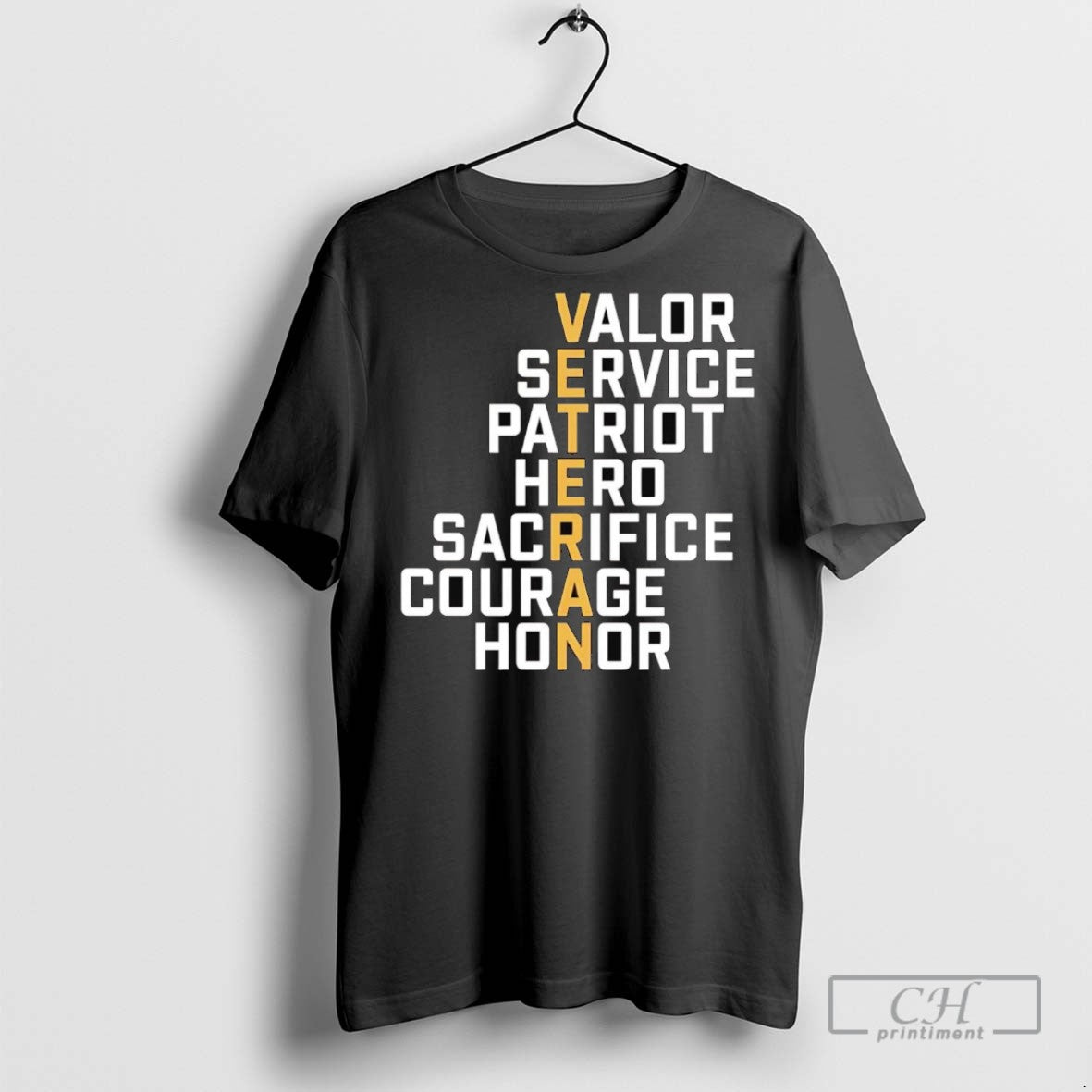 Veteran Meaning Valor Service Patriot Hero Sacrifice Courage Honor T Shirts
