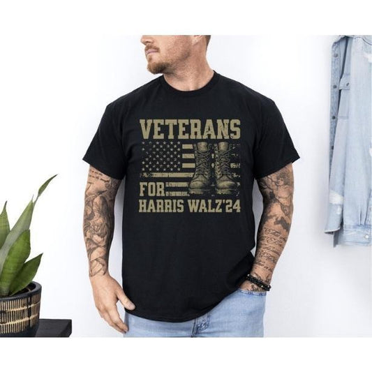 Veterans For Harris Walz Shirt Kamala Harris Shirt Madam President Kamala Harris 2024 Shirt Democrat Shirt Vote Blue 2024...