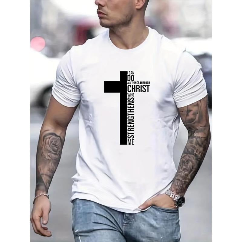 Vibrant Graphic Print Crew Neck Tee - Soft, Breathable, Slightly Stretchy, Short Sleeve, Casual, Summer-Perfect,...