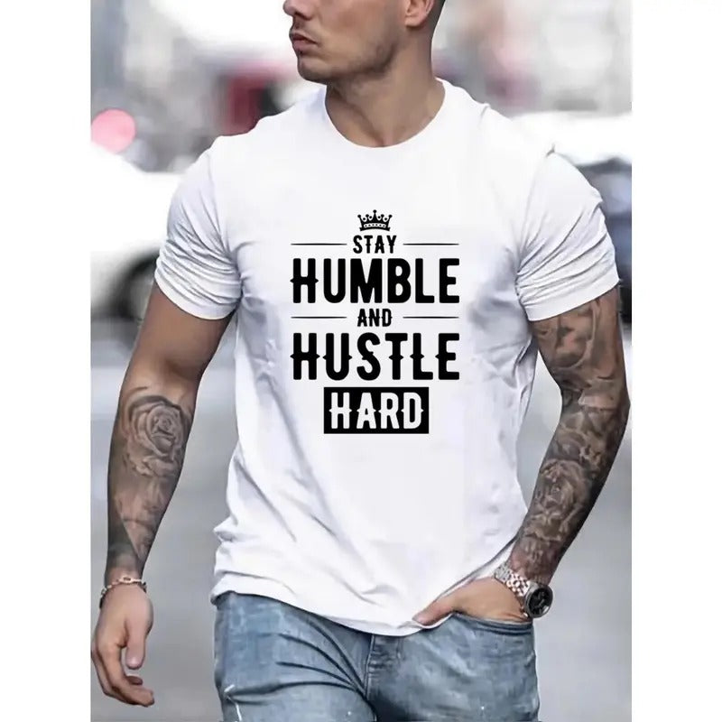 Vibrant Pattern Crew Neck Tee - Stylish Men's Round Neck Short Sleeve T-Shirt - Comfy Regular Fit Casual Top for Spring...