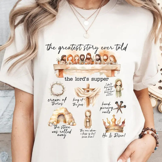 Victoria Maxwell, The Greatest Story Ever Told Christian T-shirt, Jesus Easter Gift, He Is Risen Outfit, Happy Easter Day...