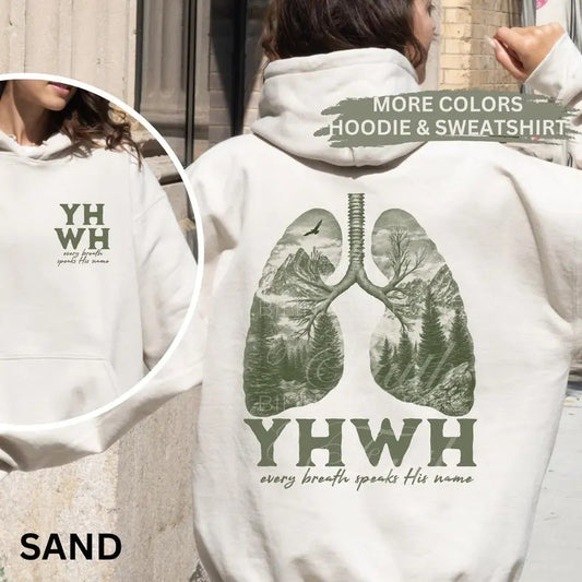 Victoria Maxwell, Womenswear Graphic Shirt, YHWH lungs Christian shirt, every breath speaks His name, Bible verse Hebrew...