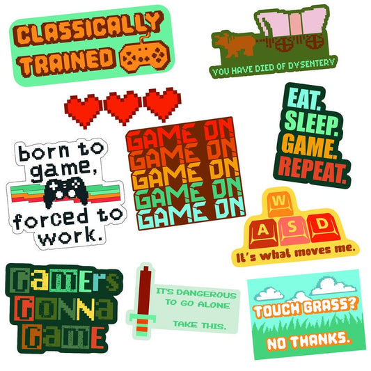 Video Game Sticker Extra Large Stickers for Adults Funny Adhesives with Memes Sarcastic  Funny Gamer  Multi T-Shirts,...