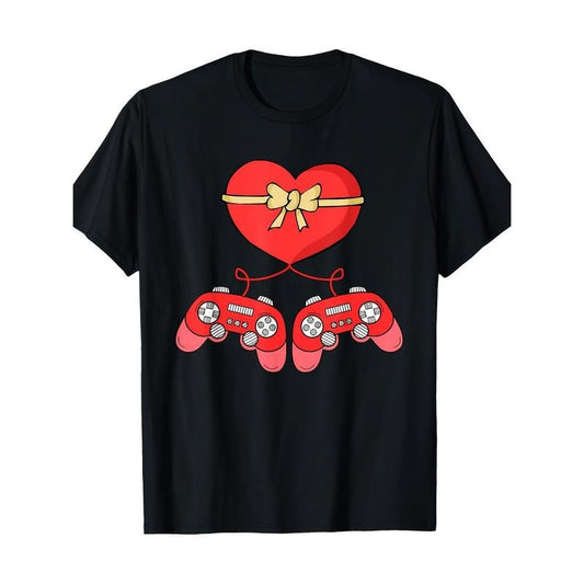 Video game controller Heart Valentine's Day Cool gamer 100% cotton T-shirt Made in USA Hoodie, Sweatshirt | WearSparks.com