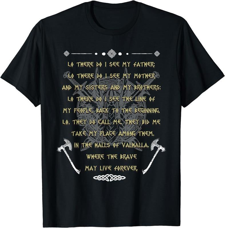 Viking Prayer Before the Battle Vikings Warriors T-Shirt | Unisex cotton tee Gifts, Crewneck Hoodie, Sweatshirt