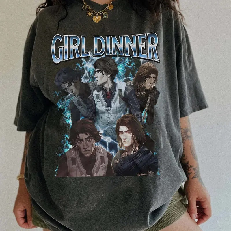 Viktok Arcane Girl Dinner Comfort Colors Unisex Tshirt For Men- For Women, Y2K 90s Retro Celebrity Crush Movies Bootleg...