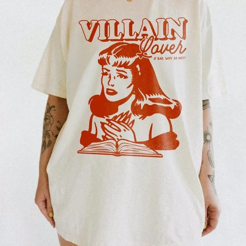 Villain Lover Bookish T-Shirt | Book Lover Comfort Colors Shirt, Dark Romance Enemies To Lover Book Club Morally Grey...