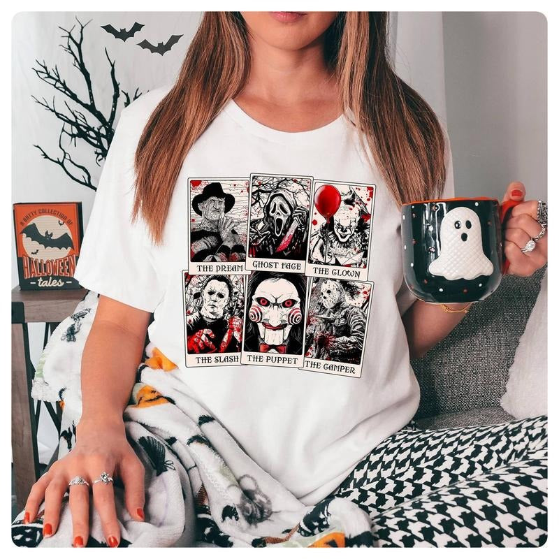 Vintage   Tarot Cards Shirt, Hallwoeen   Sweatshirt Jason Voorhees Michael Myers Shirt Hallwoeen   Nights Shirt Hallwoeen...