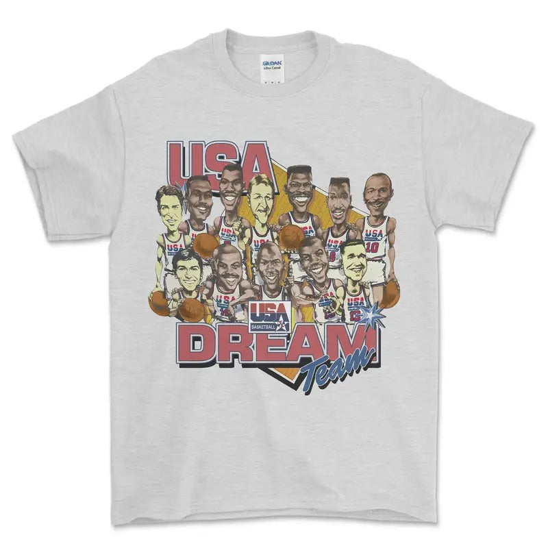 Vintage 1992 Dream Team Basketball Caricature Shirt, graphic vintage sports tees for men Hoodie, Sweatshirt | WearSparks.com