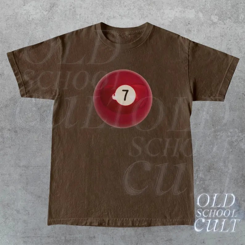 Vintage 7 Ball 90s Graphic T-Shirt, Retro Billard Oversized Shirt, Y2k Lucky Tee, Cool 80s Billard Gift, Y2k Clothing...