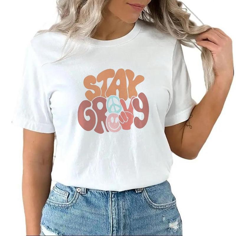 Vintage 70s Stay Groovy Sweatshirt Crewneck, Retro Sweater, Boho Hoodie , Spring Gift for Unisex Cotton Womenswear T-Shirts