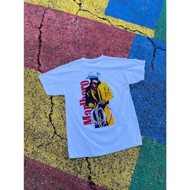 Vintage 80s 90s Marlboro Smoking Cowboy Western Man Smoking  T-shirt, sweater and Hoodie 2 sides Sweatshirt | WearSparks.com