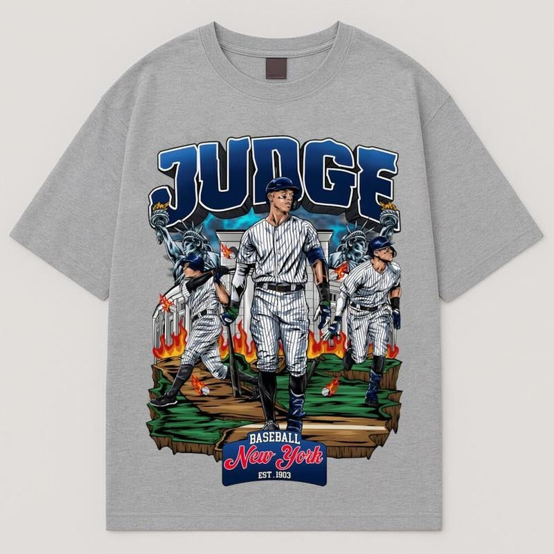 Vintage 90s Aaron Judge Unisex Tshirt, Retro Comics Style Aaron Judge New York Baseball Team Shirt, Gift for Fans,...