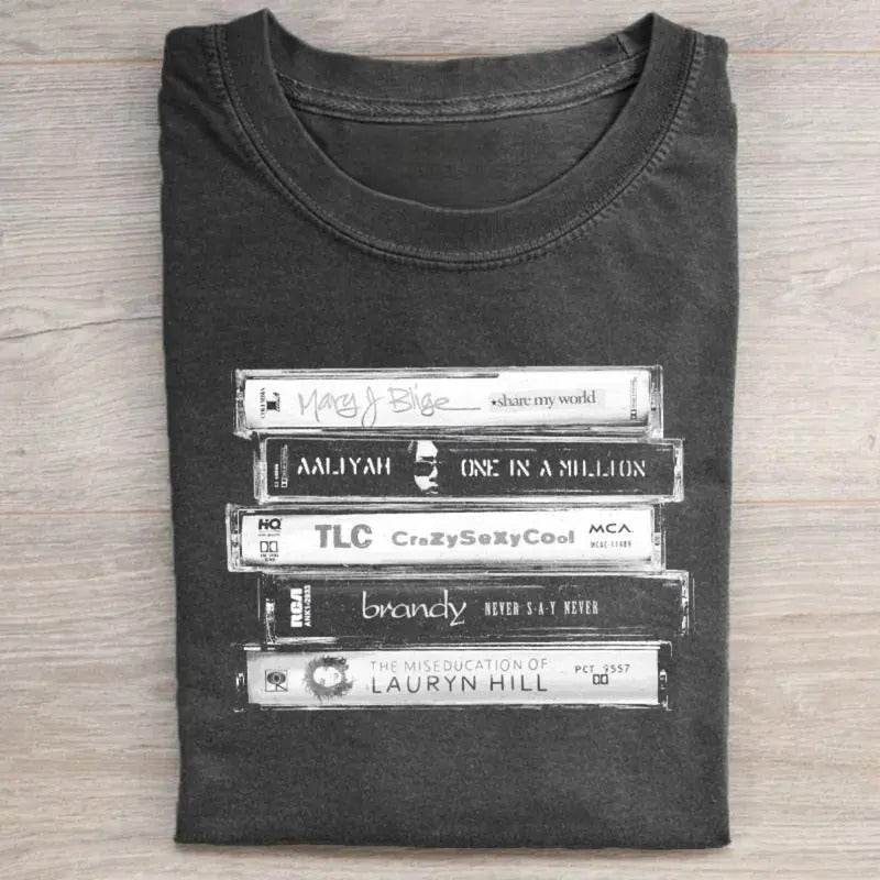 Vintage 90s Female R&B Singers Shirt, R&B Cassette Tape Shirt, Aaliyah Shirt, Lauryn Hill Shirt, One In a Million Album...