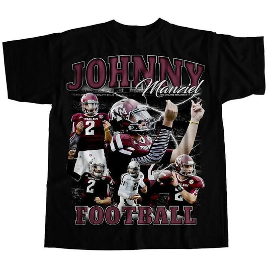 Vintage 90s Graphic Style Johnny Manziel T-shirt Johnny Manziel Tee Retro Johnny Manziel Tshirt Football T-shirt Classic...