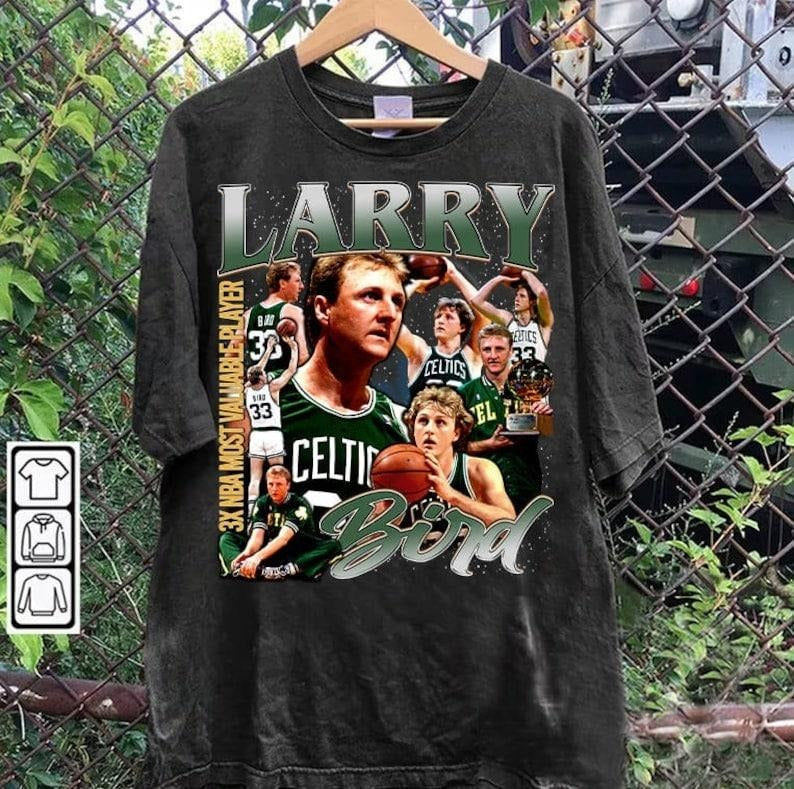 Vintage 90s Graphic Style Larry Bird T-shirt - Larry Bird T-shirt - Retro American Basketball Tee For Man and Woman...