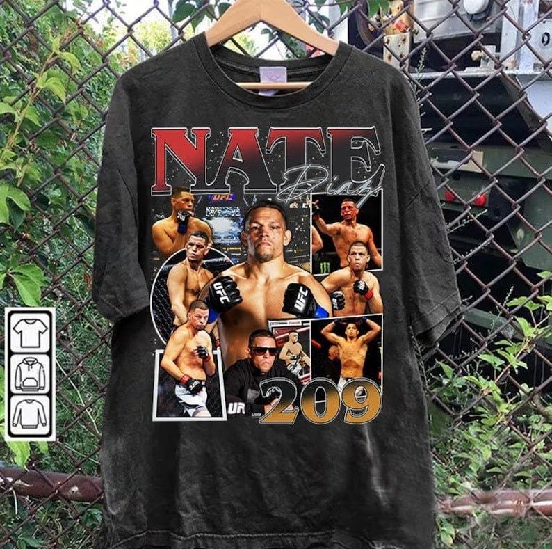 Vintage 90s Graphic Style Nate Diaz T-T-shirt - Nate Diaz Vintage T-shirt - Mixed Martial Artist Tee For Man and Woman...