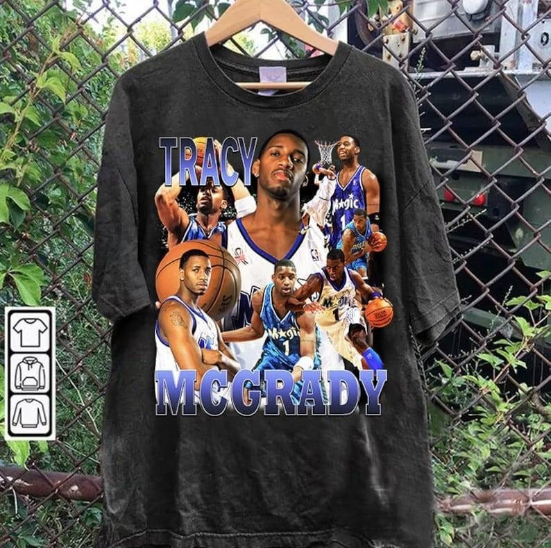 Vintage 90s Graphic Style Tracy McGrady T-shirt - Tracy McGrady Basketball Tee - Tracy McGrady Vintage Tee For Man and...