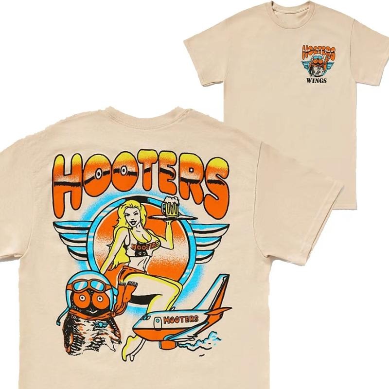 Vintage 90s Hooters Wings T-Shirt Classic Cotton Menswear Top Hoodie, Sweatshirt | WearSparks.com