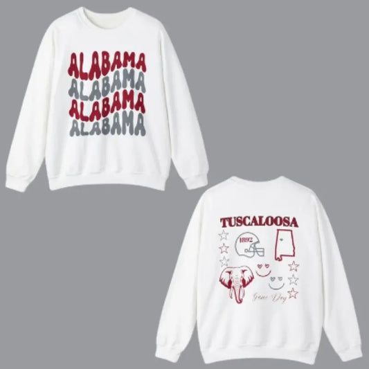 Vintage Alabama Football 2 Sided Sweatshirt, Football University Sweatshirt, College Football Sport Pullover, Sport Shirt...