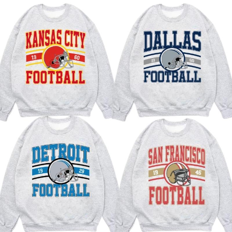 Vintage All Team Football Sweatshirt, Retro Football All Teams Crewneck Sweater, Unisex Classic Game Day Shirt for Fans...