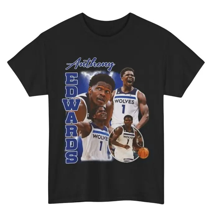 Vintage Anthony Edwards UnOfficial.S Cover #Wolvess Unisex T-Shirt Classic 90s Graphic Tee, Sweatshirt Crew Neck, Top...