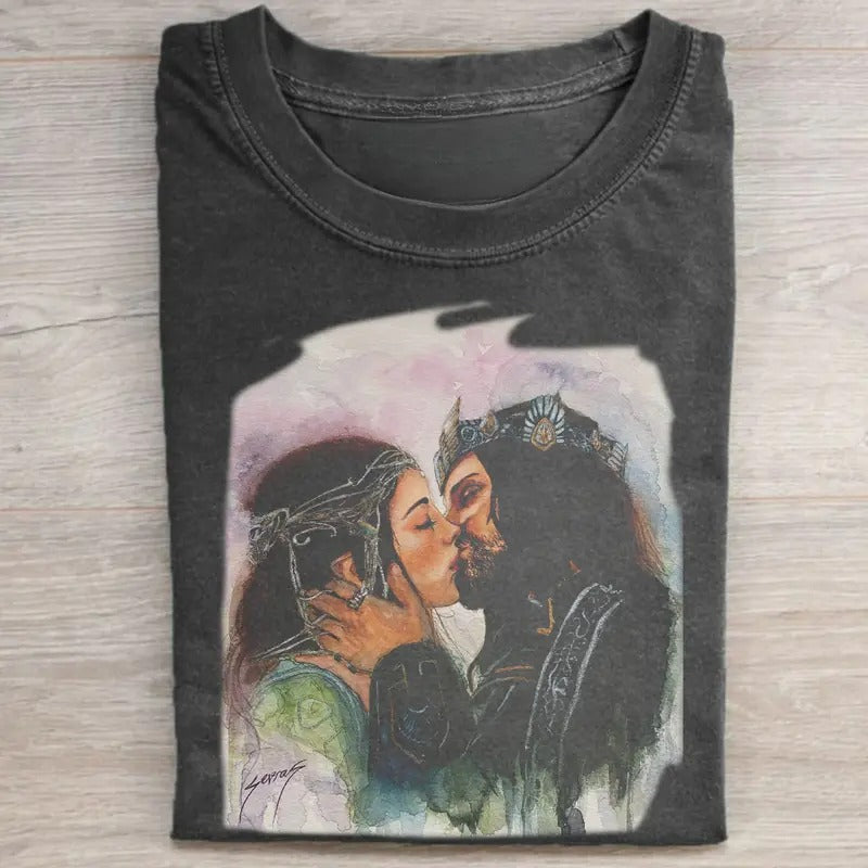 Vintage Aragorn and Arwen Graphic Tee - The Lord of The Rings Movie Shirt - Romantic Movie Scenes Shirt - Iconic Movie...