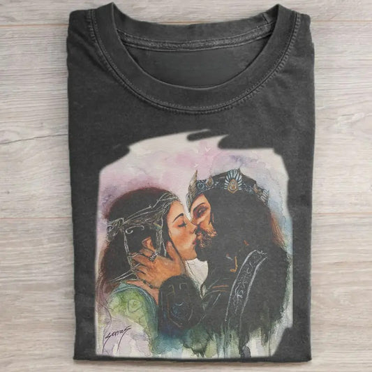 Vintage Aragorn and Arwen Graphic Tee - The Lord of The Rings Movie Shirt - Romantic Movie Scenes Shirt - Iconic Movie...