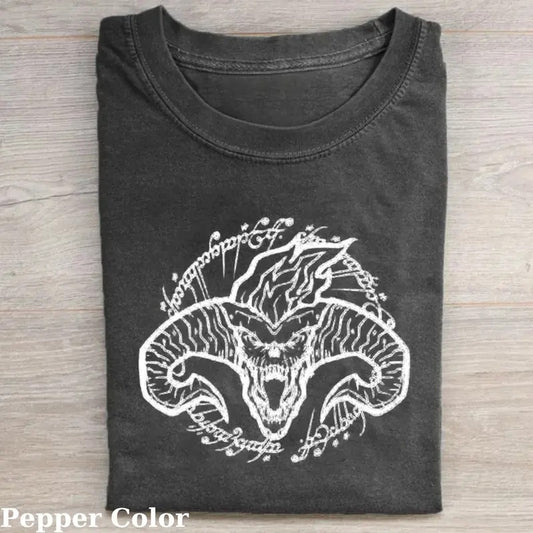 Vintage Balrog Fantasy Ring Graphic Tee for Men - Lord of The Rings - The Hobbits - Gandalf - Middle Earth Geek Gift