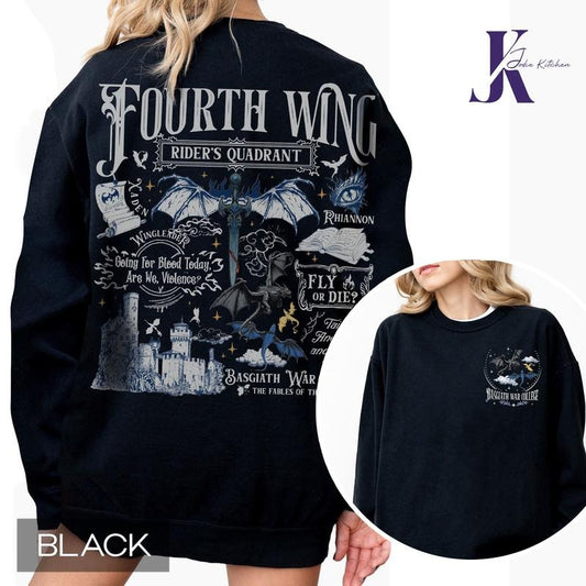 Vintage Basgiath War College 2 Sided Shirt, Fourth Wing Shirt, Dragon Rider, Violet Sorrengail Xaden Riorson Shirt,...