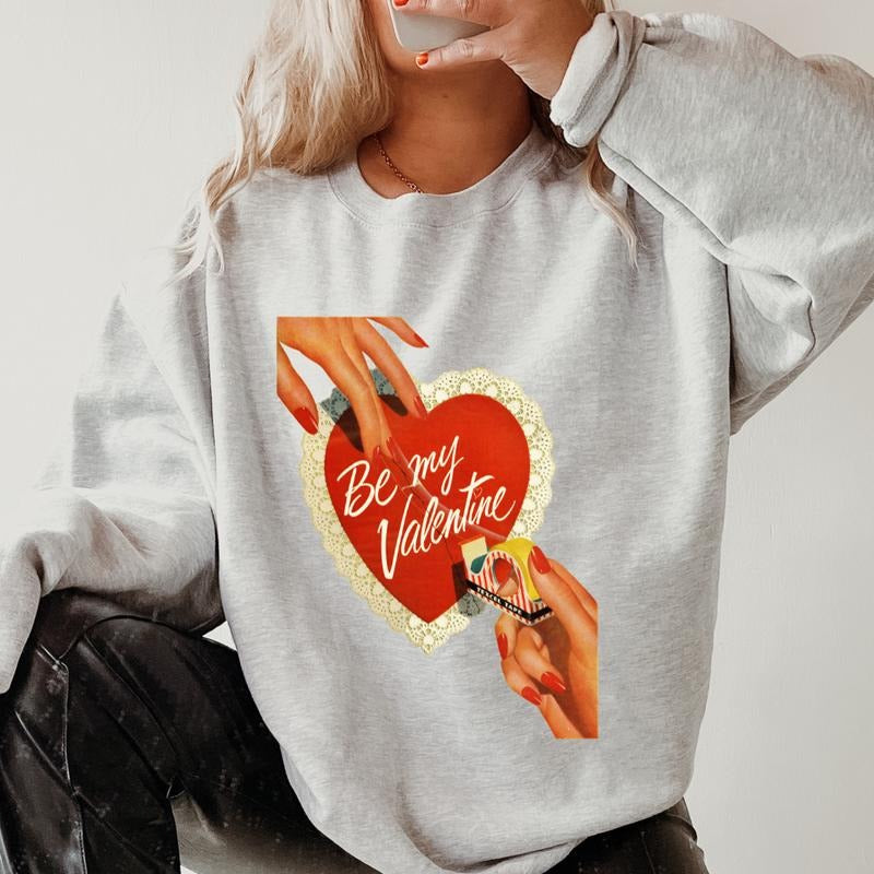 Vintage Be My Valentines Crewneck ~ Sweatshirt Unisex Apparel Relaxed Fit Printed in the USA Clothing Womenswear Casual...