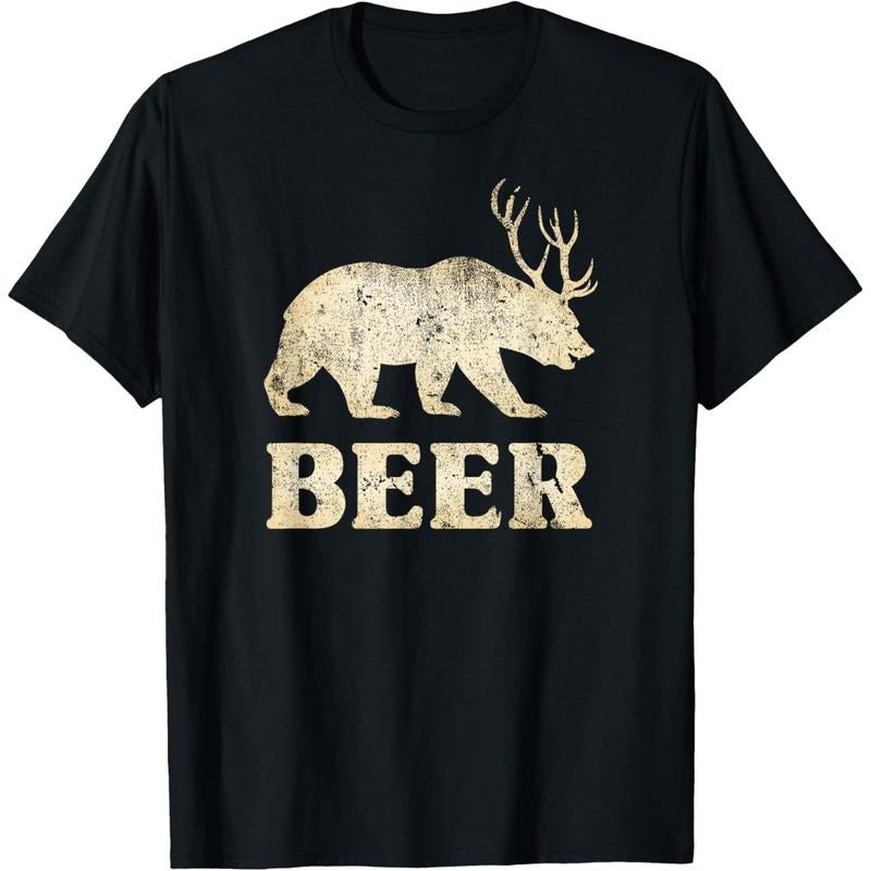 Vintage Bear Deer Funny Beer T-Shirt made in us Hoodie, Sweatshirt | WearSparks.com