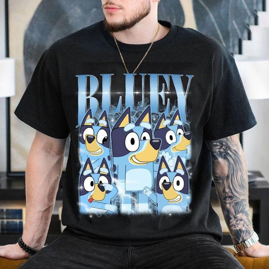 Vintage Bluey Shirt | Bluey Bootleg Shirt | Photo Bootleg Shirt | Change Your Design Here Shirt | Blue Dog Shirt | Heeler...