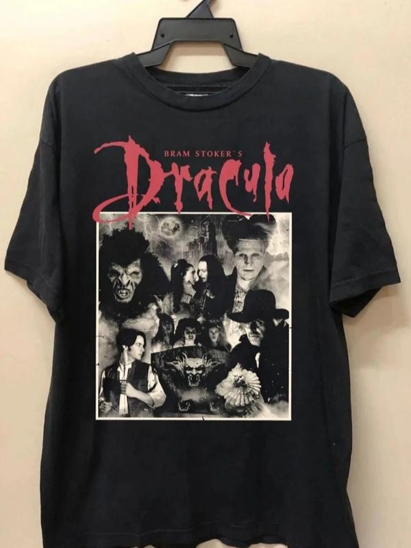 Vintage Bram Stoker's Dracula Cotton T-Shirt, Breathable Classic Tee, Casual Wear for All Seasons, Menswear Womenswear...