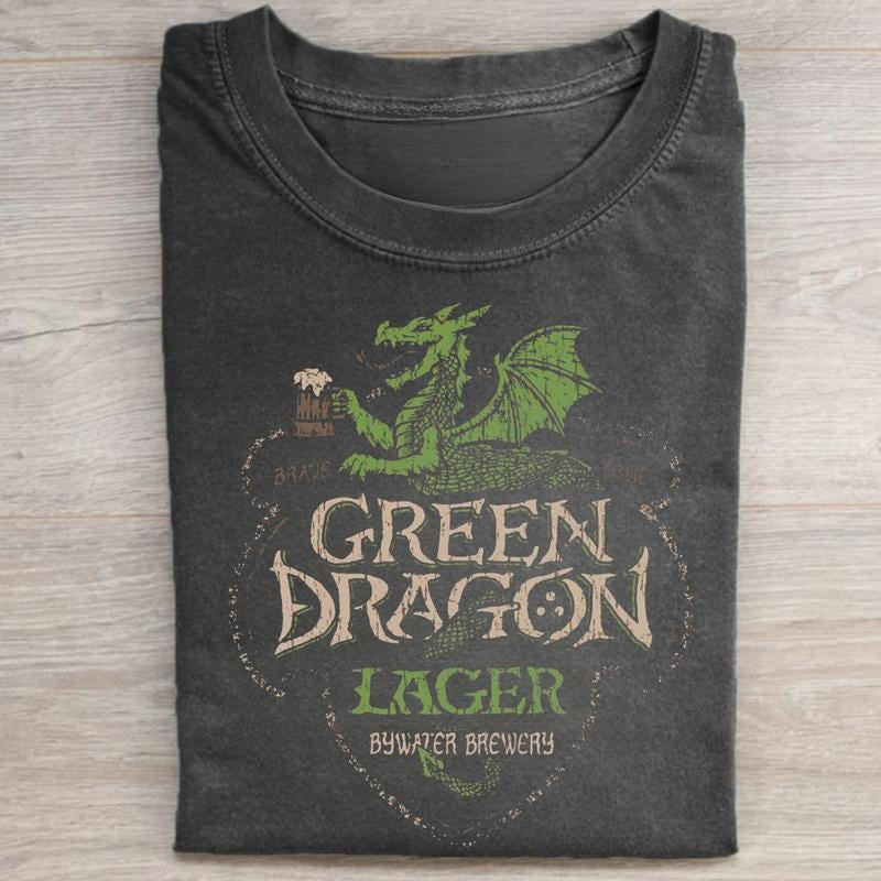 Vintage Bywater Brewery Graphic Tee - Green Dragon Lager Shirt - The Lord of The Rings Movie Shirt - The Shire Shirt -...
