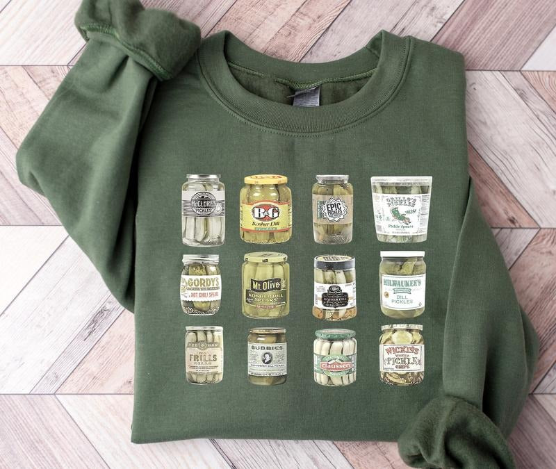 Vintage Canned Pickles Sweatshirt Canning Season Sweatshirt Pickle Lovers Sweater Homemade Pickles Sweaterpickle Jar...